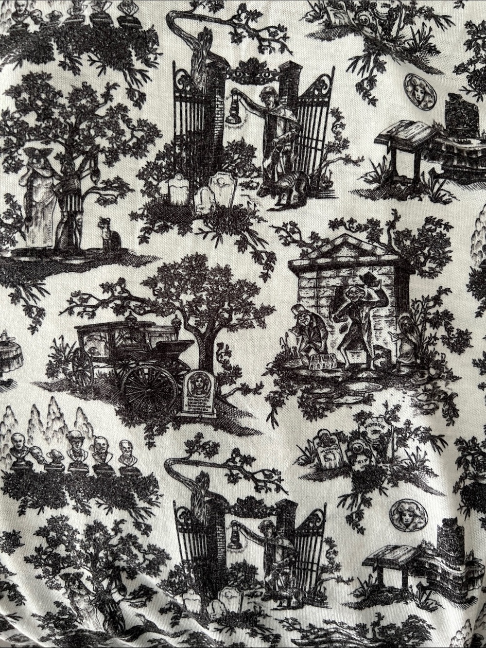 Disney Haunted Mansion Black and White Printed Racerback Tank Top - Picture 4 of 4